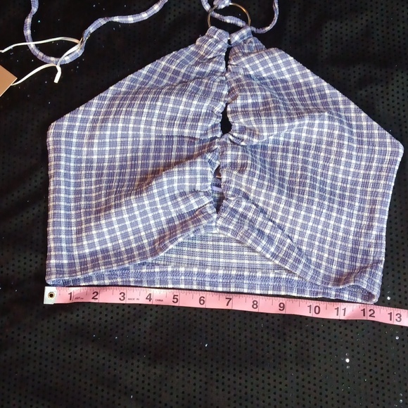 Dolls Kill × Bailey Rose Violet Purple & White Gingham Halter Crop Top (M) 🪻 - Picture 8 of 13